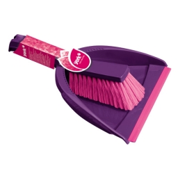 Dustpan with rubber lip with brush STYLE