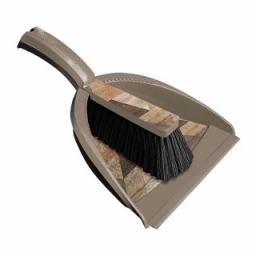 Dustpan with rubber lip with brush TWEED